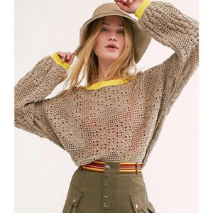 Free People Home Run Sweater in Warm Sand EUC Small
